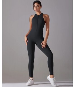 Гладкий комбінізон Leggings Body Crop T-shirt model 56 (NERO)